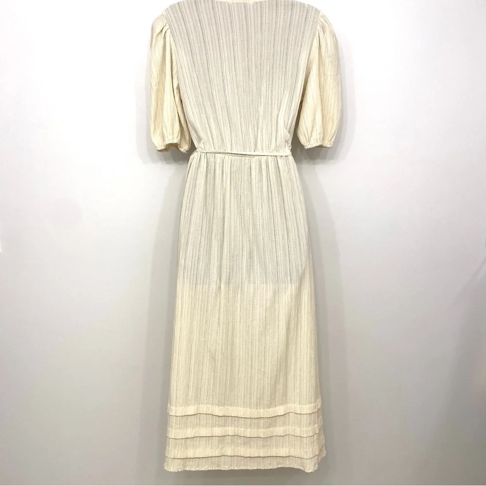 Stradivarius Cream Wrap Midi Dress - Size M - Picture 2 of 15